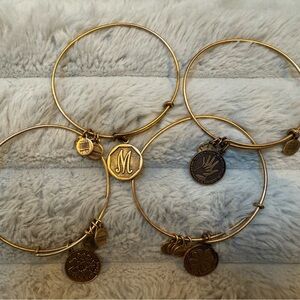 4 alex and ani bracelets worn 1x